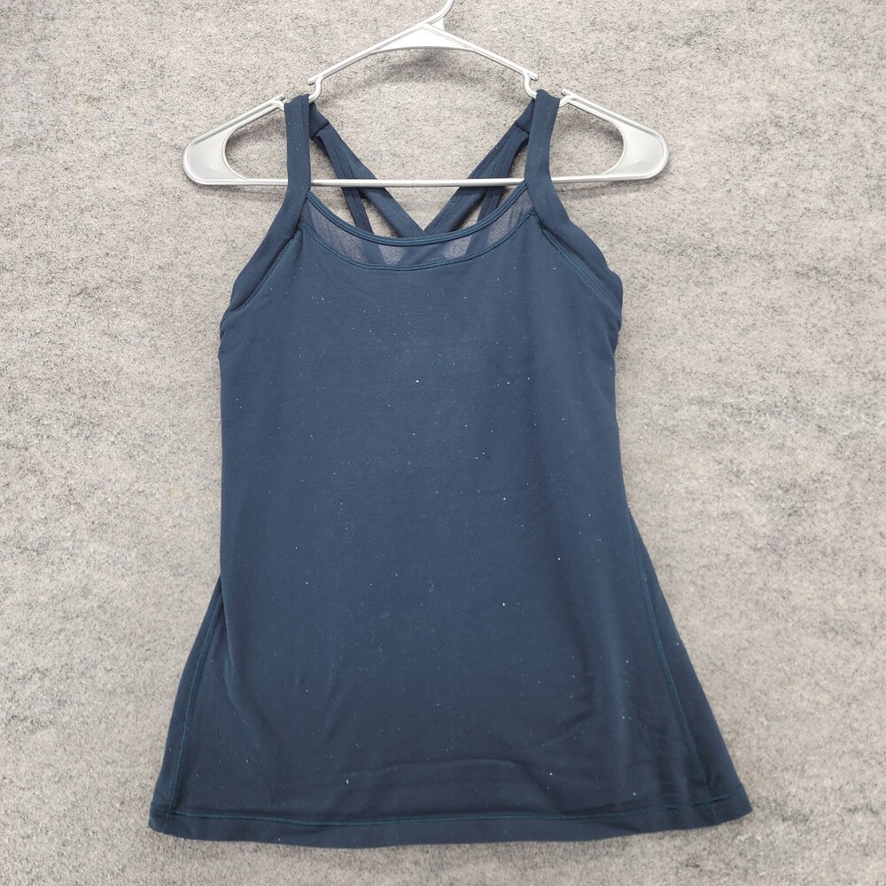 Lululemon Tank Top Womens 6 Blue Built In Shelf Activewear Yoga